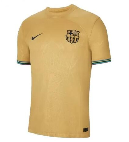 2022-23 Barcelona Yellow Away Authentic Jersey 