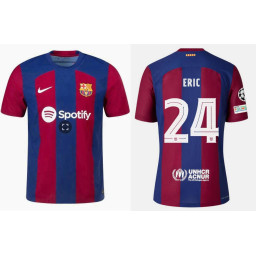 Youth 2023-24 Barcelona ERIC 24 Home Red and Blue Replica Jersey