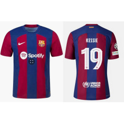 2023-24 Barcelona KESSIE 19 Home Red and Blue Authentic Jersey