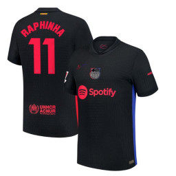 Barcelona Away 2024/25 Raphinha 11 Authentic Black Jersey