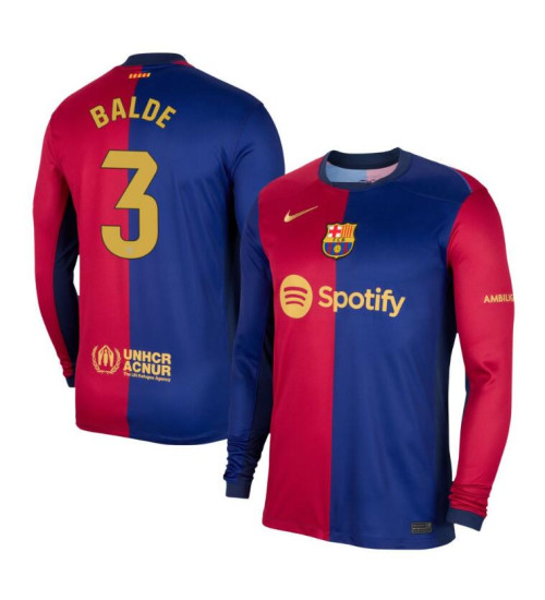 Barcelona Home 2024/25 Balde 3 Authentic Red/Navy Long Sleeve Jersey