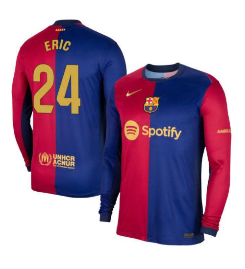 Women Barcelona Home 2024/25 Eric 24 Replica Red/Navy Long Sleeve Jersey