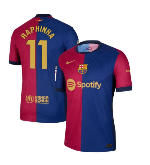 Women Barcelona Home 2024/25 Raphinha 11 Authentic Red/Navy Jersey