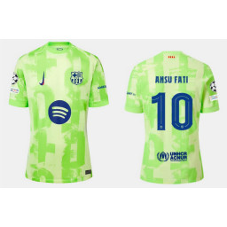 Barcelona Third 2024/25 Ansu Fati 10 Authentic Green Jersey