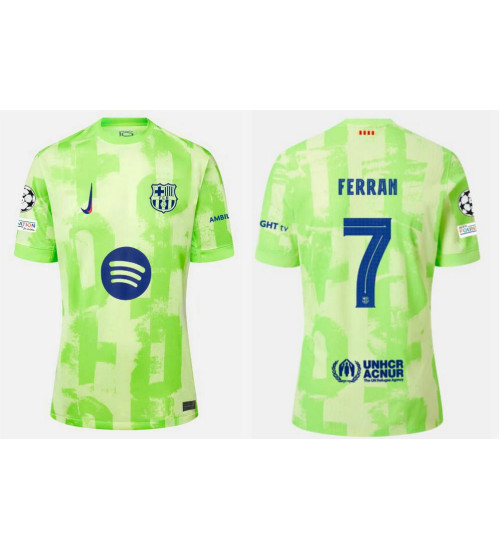 Women Barcelona Third 2024/25 Ferran 7 Authentic Green Jersey