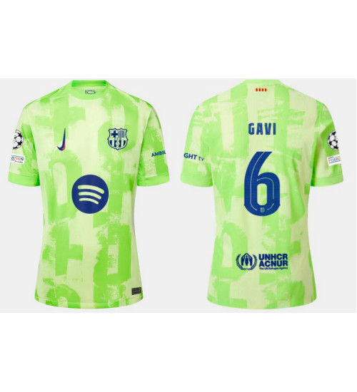 Youth Barcelona Third 2024/25 Gavi 6 Replica Green Jersey