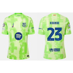 Youth Barcelona Third 2024/25 Kounde 23 Replica Green Jersey