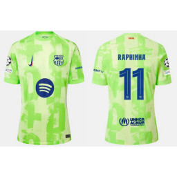 Youth Barcelona Third 2024/25 Raphinha 11 Replica Green Jersey