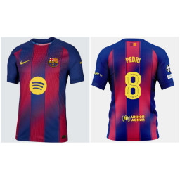 2025-2026 Barcelona PEDRI 8 Authentic Blue and Red Home Jersey 2025-2026 Barcelona PEDRI 8 Authentic Blue and Red Home Jersey
