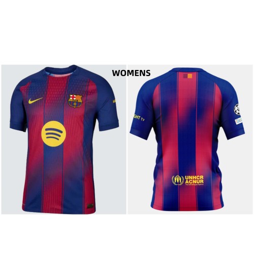 Women's Customize 2025-2026 Barcelona Authentic Blue and Red Home Jersey